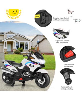 12V Kids Ride On Motorcycle Electric Motor Bike w/ Training Wheels & Light