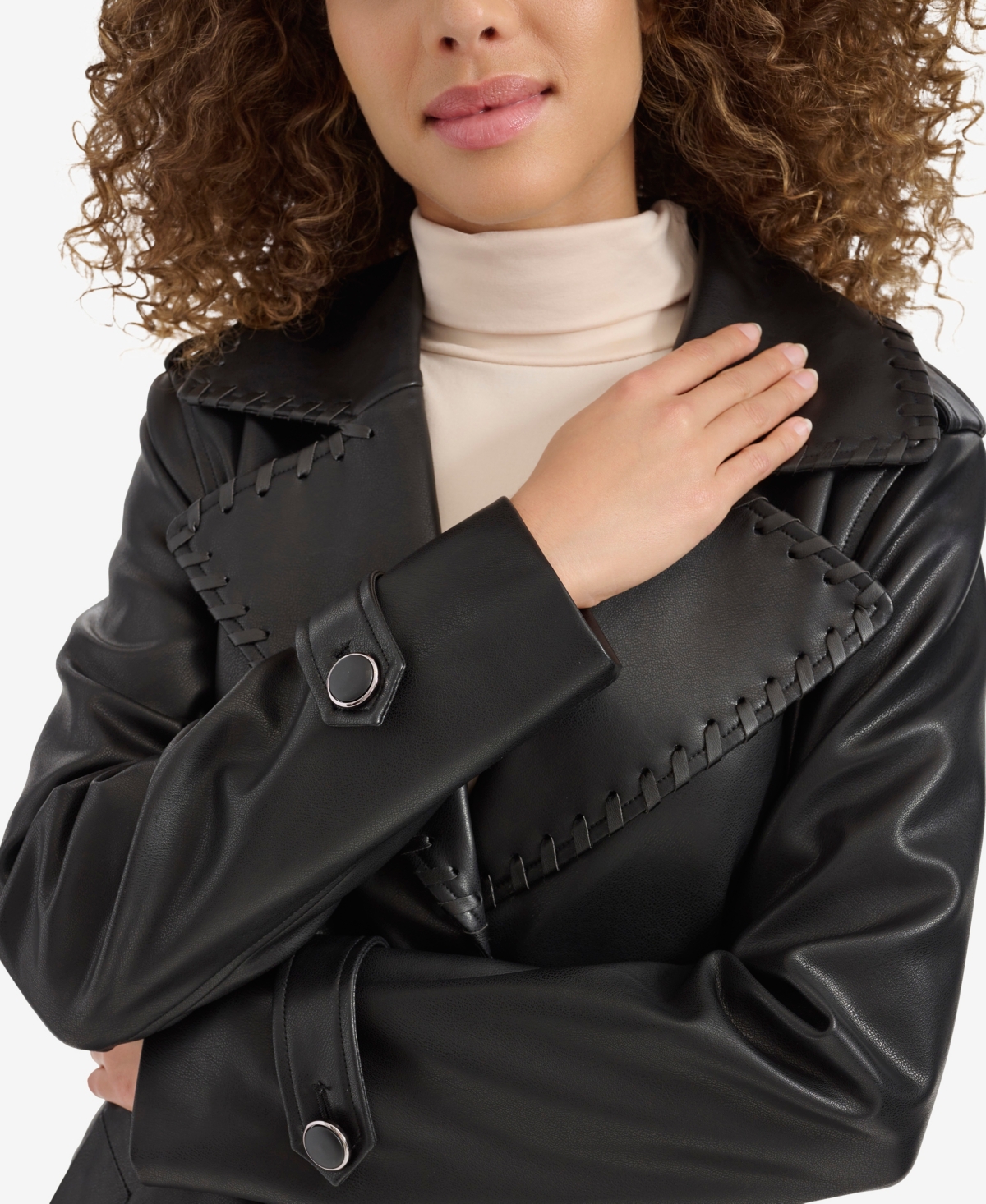 Kenneth Cole Women's Faux Leather Trench Coat