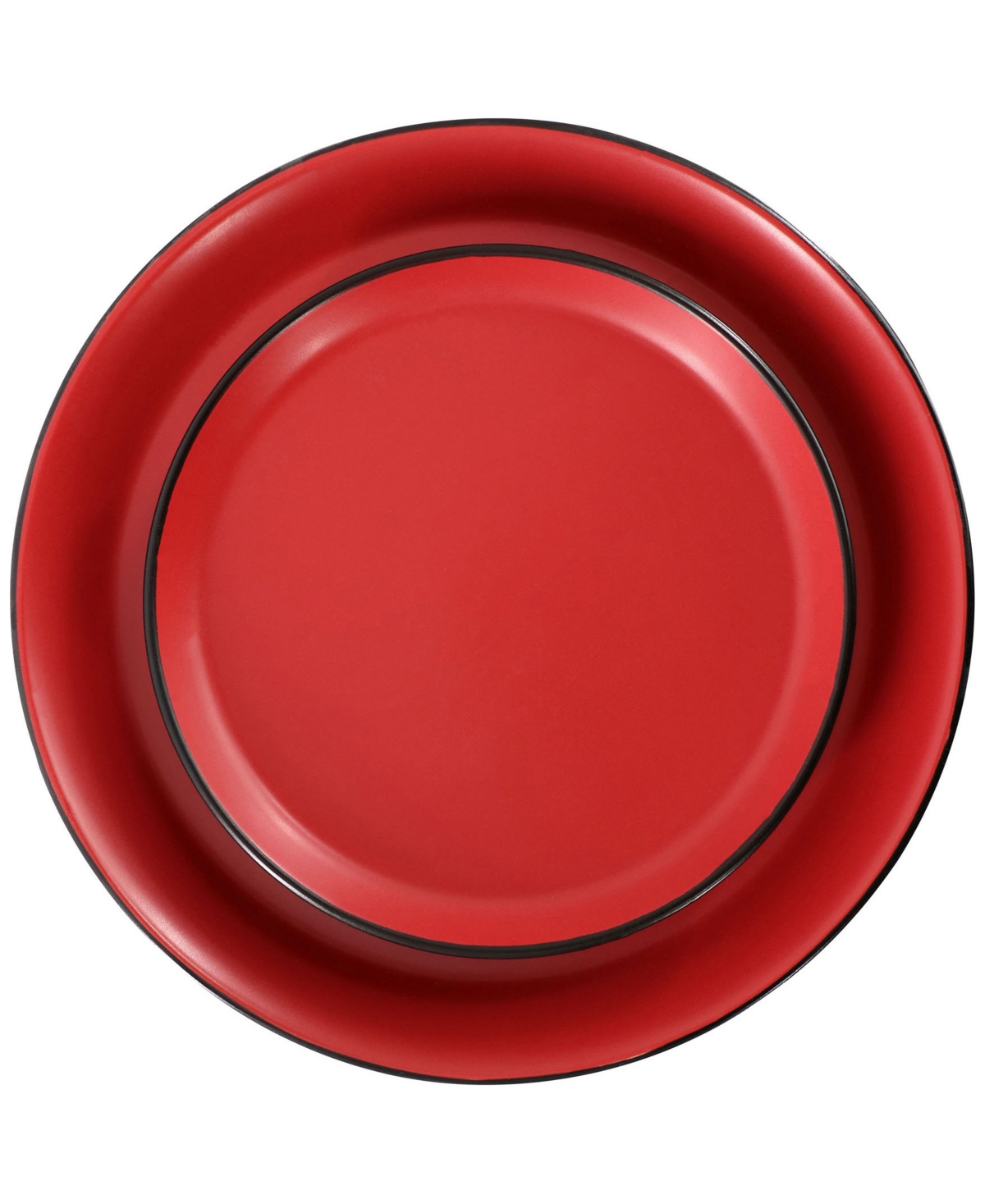 Elama Bacarra Pc. Dinnerware Set, Service for 4 - Black And Red