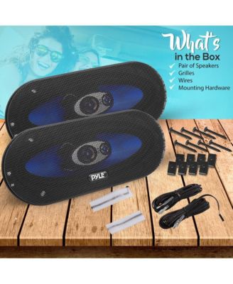 4" x 10" Three-Way Triaxial Speaker System, 300 Watt, Blue