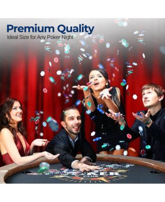 Foldable and Portable Rounded Poker/Casino Game Table with Cushioned Rail for 8 Players