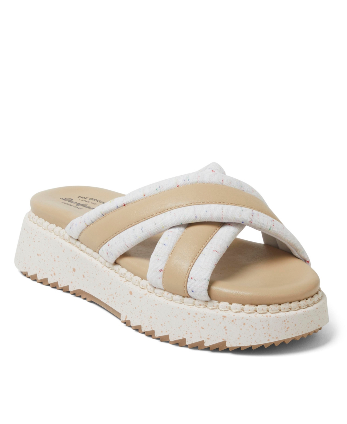 Women's Daisy Cross Strap Platform Sandal - Cream