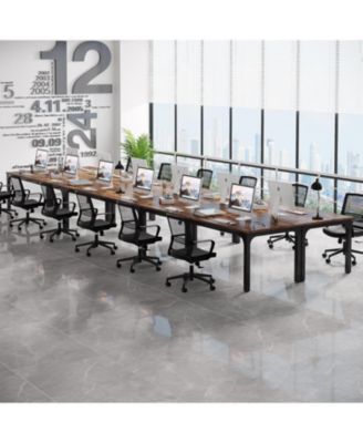 78.74-Inch Conference Table Set of 6, 19FT Conference Room Table, Large Rectangle Meeting Seminar Table Set for 16-22 Person, Long Business Tables