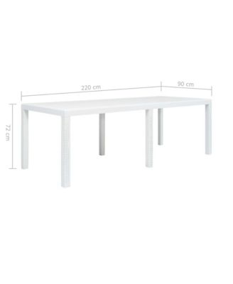 Garden Table White Plastic Large Lightweight Garden Table