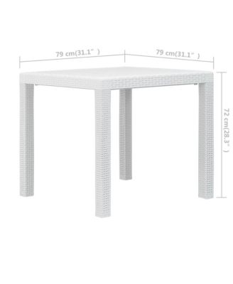Garden Table White Plastic 31.1 in x 31.1 in Lightweight