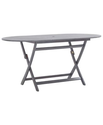 Folding Patio Table 63"x33.5"x29.5" Solid Acacia Wood