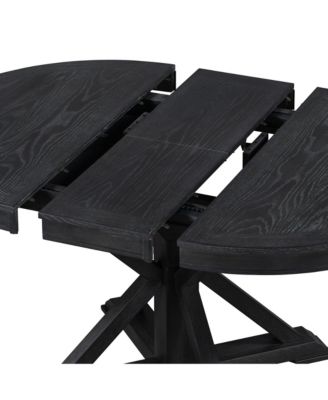 Retro Extendable Dining Table with 12-Inch Leaf for Functional Dining and Living Room Spaces