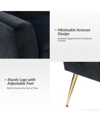 Lilia Contemporary Velvet Upholstered Accent Chair with Metal Base