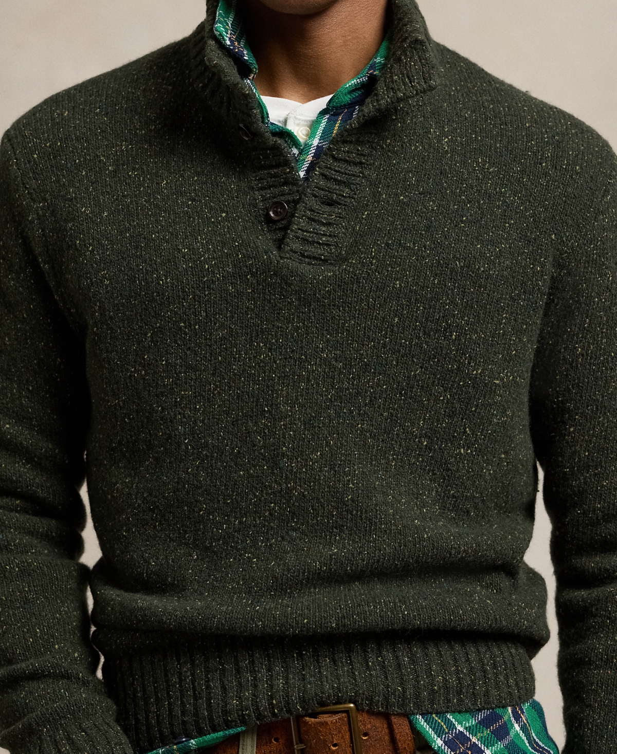 Polo Ralph Lauren Men's Speckled Wool-Blend Mockneck Sweater