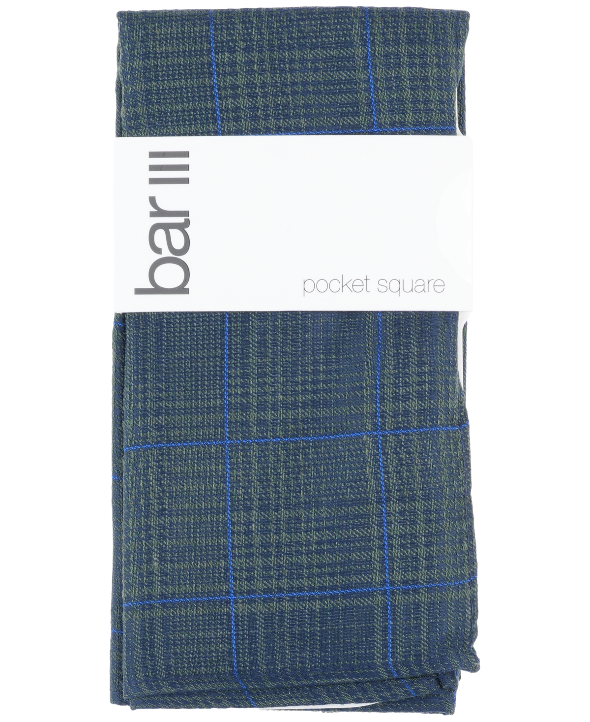 Bar Iii Men's Central Grid Pocket Square, Created For Macy's In Emerald