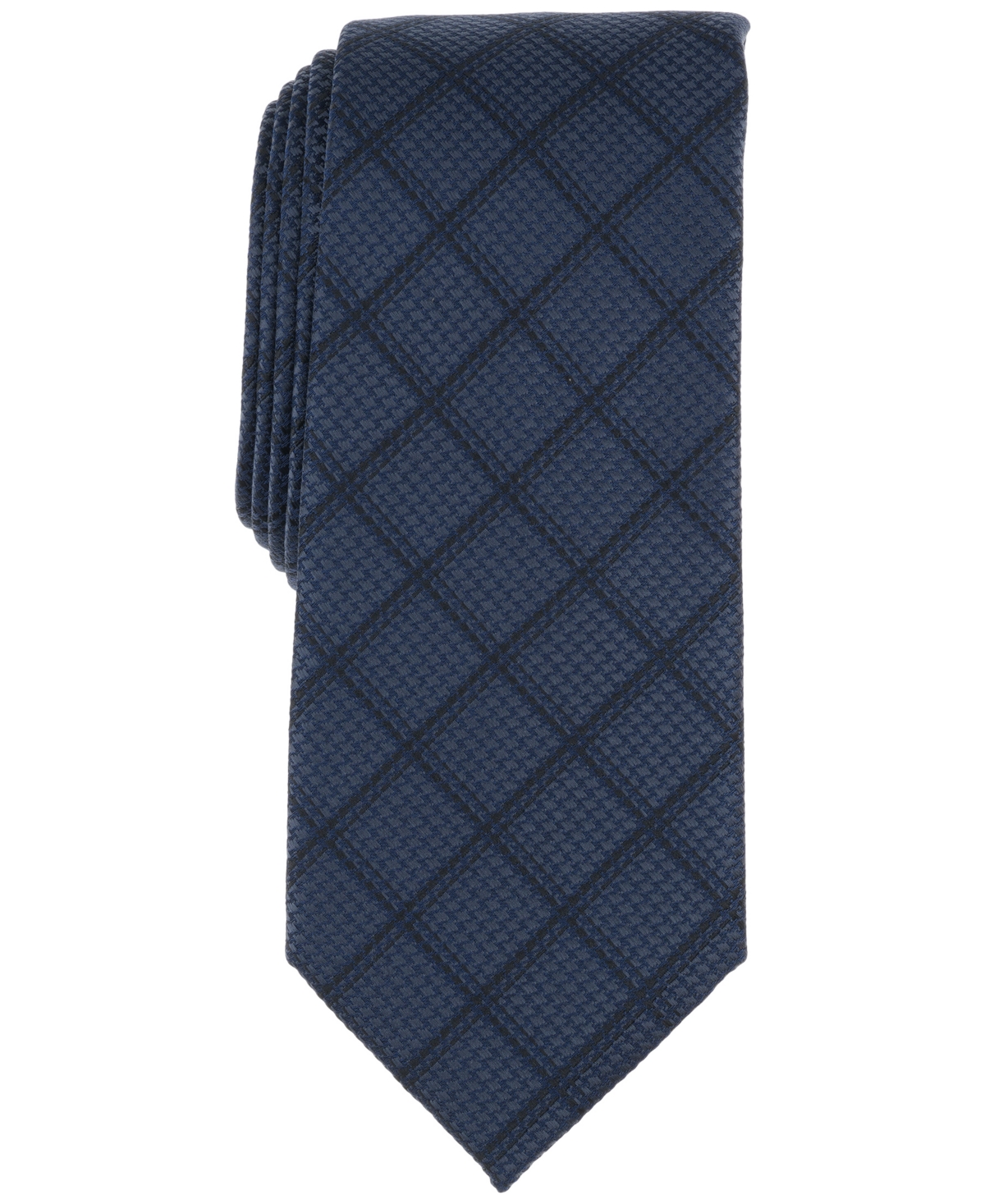 Alfani Men's May Grid Tie, Created For Macy's In Black