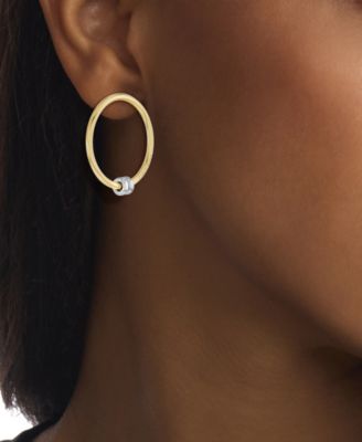 Двухцветные серьги-кольца Calvin Klein с двойным кольцом из нержавеющей стали обращенные лицевой стороной вперед 15290₽