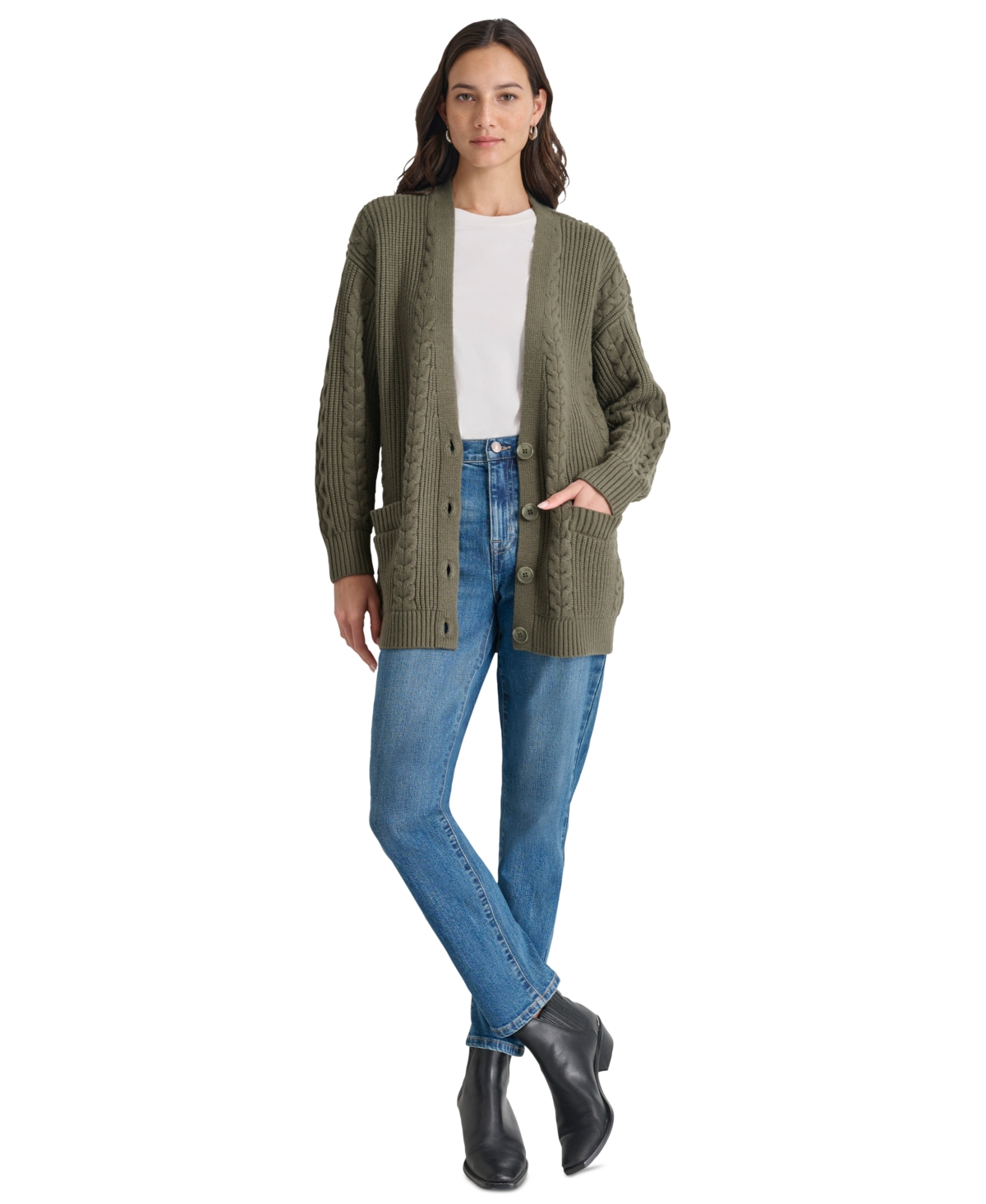 Dkny Jeans Women's Cable-Knit Cardigan