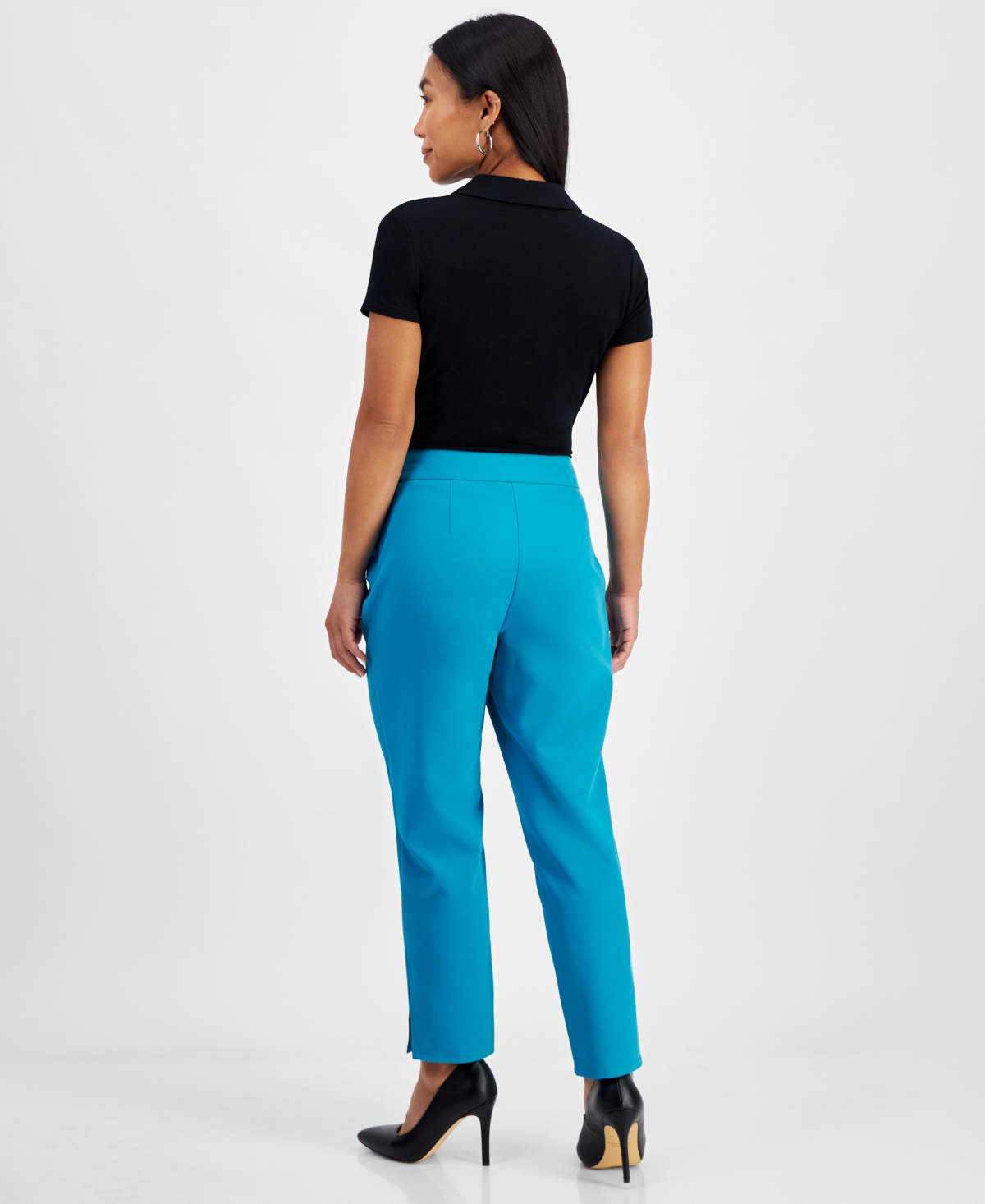 I.n.c. International Concepts Petite High-Rise Tapered Side-Slit Pants, Created for Macy's