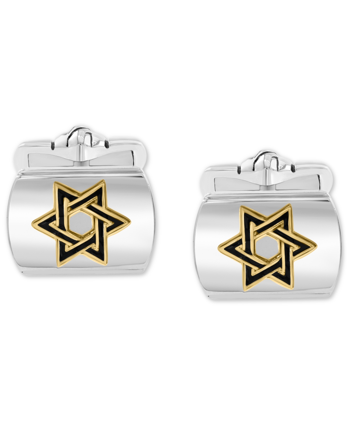 Effy Collection Effy Men's Star Of David Cufflinks In Sterling Silver & 18k Gold-plated Sterling Silver In Silver