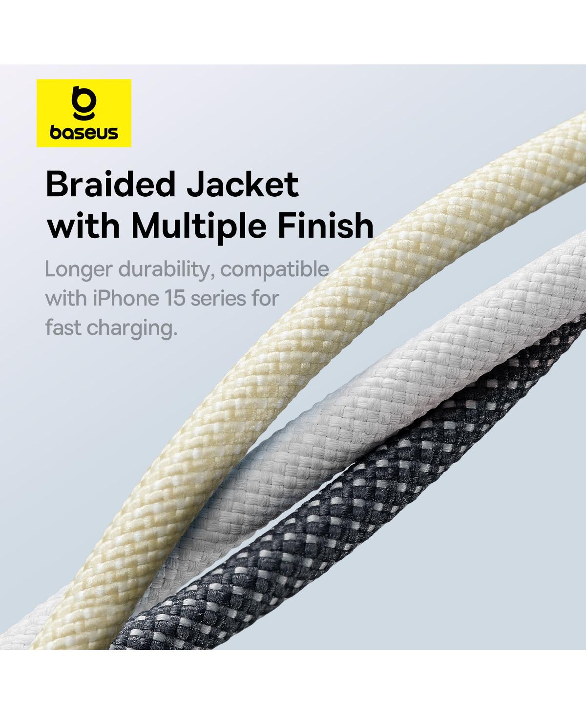 Baseus Usb-c to Usb-c Cable 100W Usb Charging Cable 6.6ft, Yellow - 6.6ft-Yellow