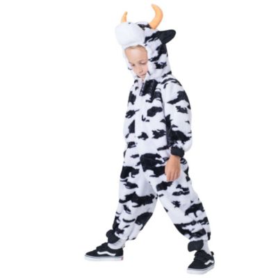 Kids Cow Jumpsuit Costume with Horns & Tail