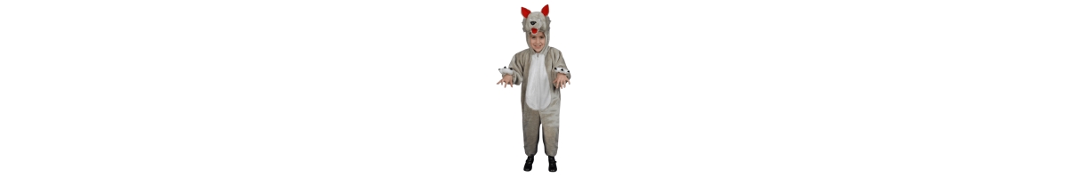 Dress Up AmericaPlush Wolf Jumpsuit Costume - Kids Boys & Girls - Grey