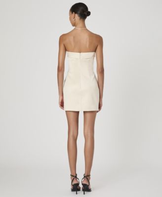 Women's Structured Satin Strapless Dress