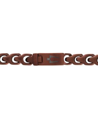 Brown-Tone Stainless Steel Link Bracelet