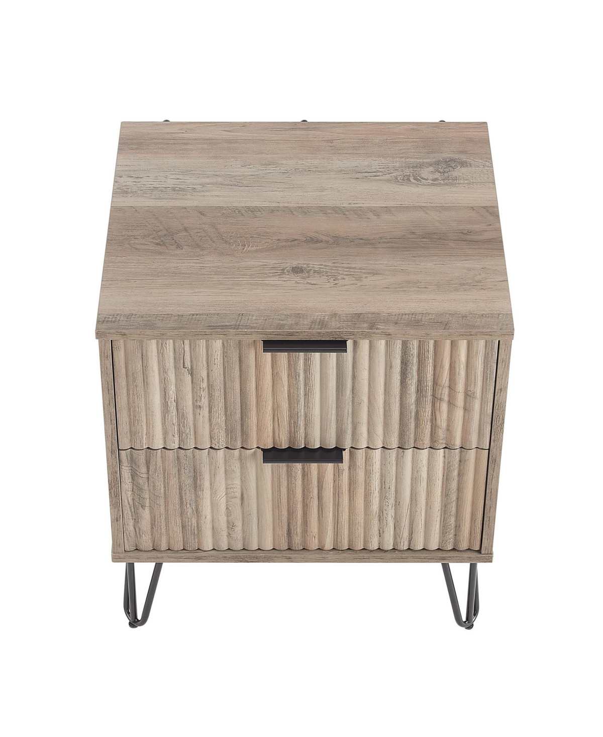 Manhattan Comfort 1-piece Dumbo Medium-density Fiberboard 2-drawer Modern Nightstand In Rustic Grey