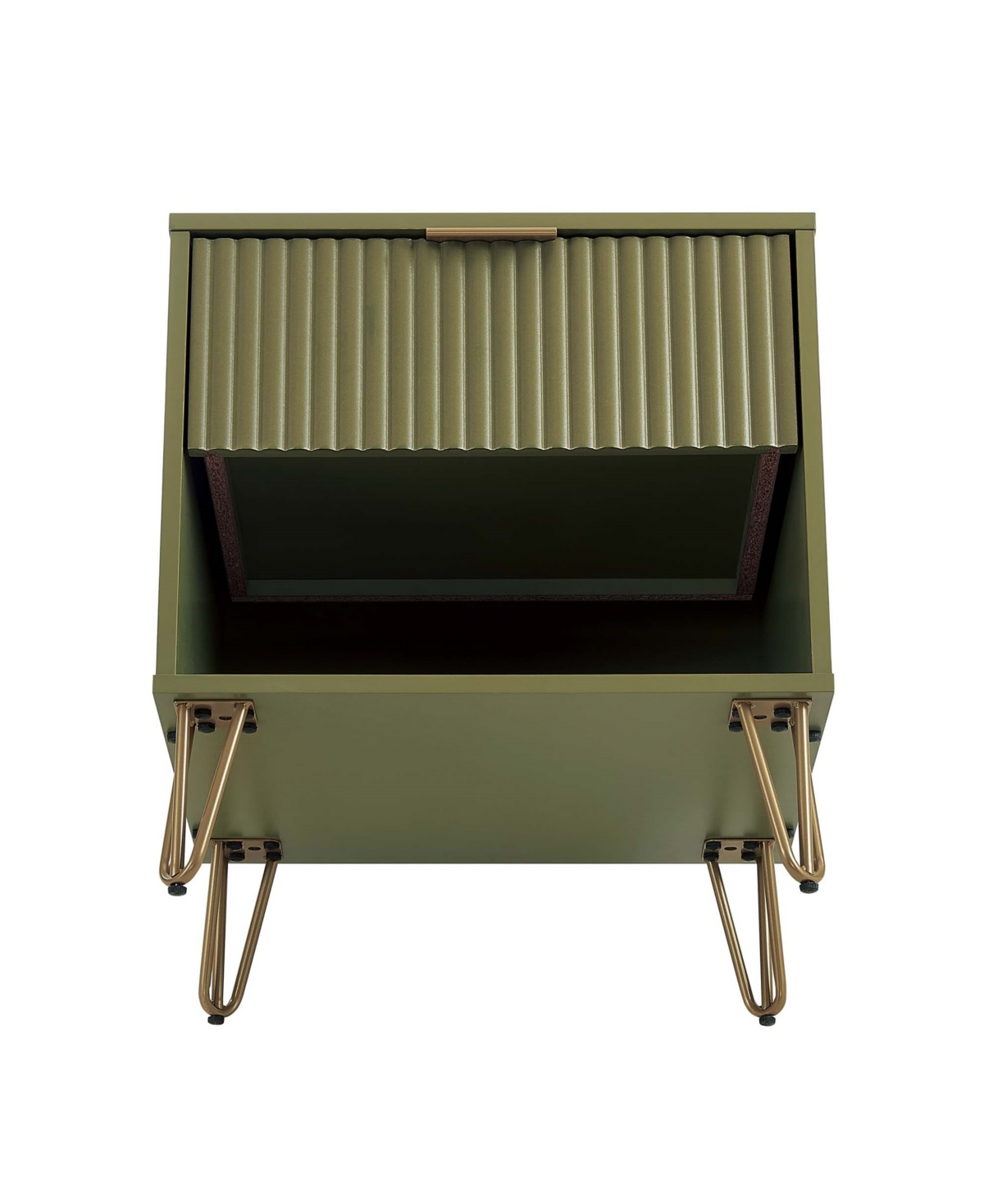 Manhattan Comfort 1- Piece Dumbo Medium-density Fiberboard 1-drawer Modern Nightstand In Olive Green