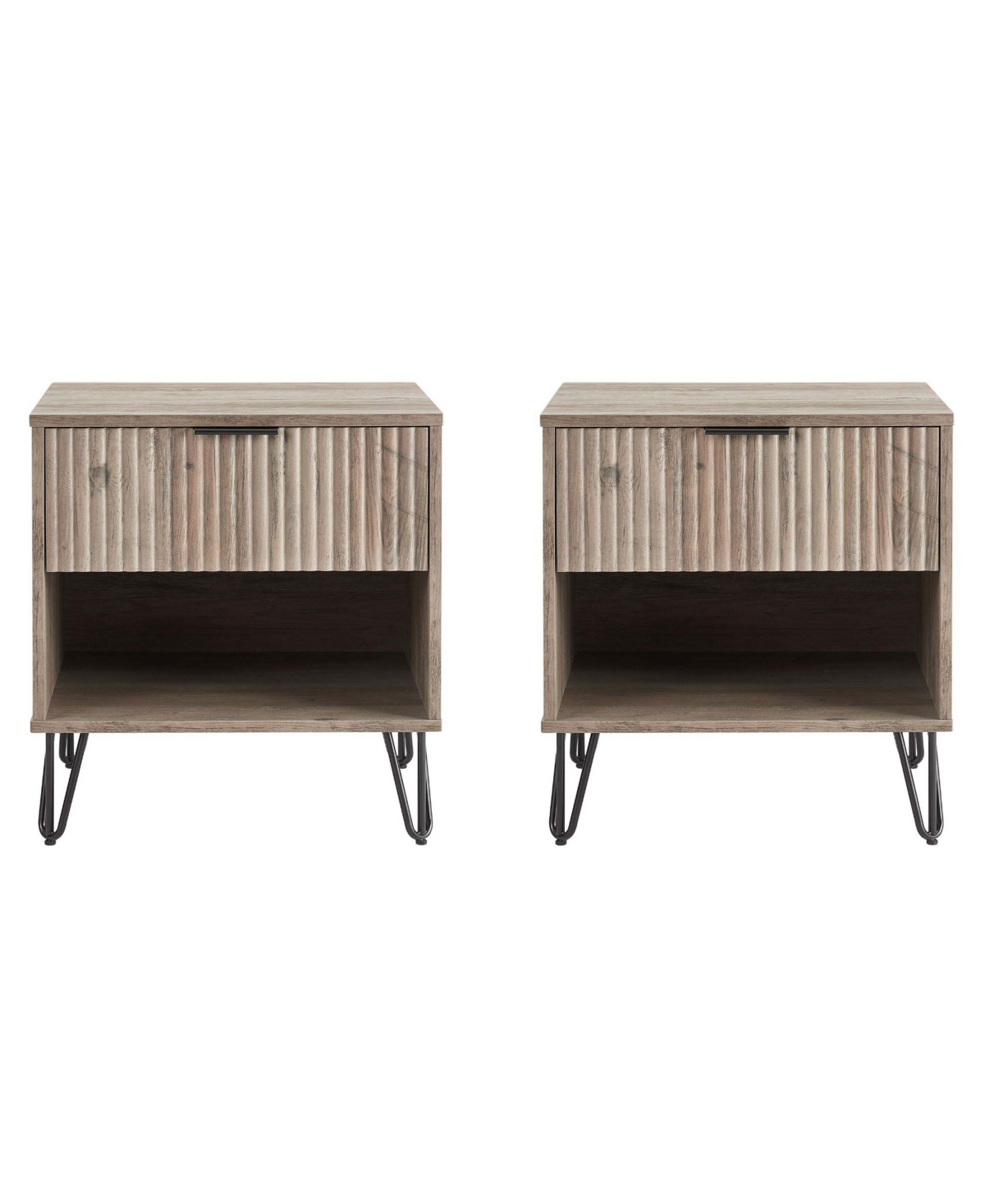 Manhattan Comfort 2-Piece Dumbo Medium-Density Fiberboard 1-Drawer Modern Nightstand Set