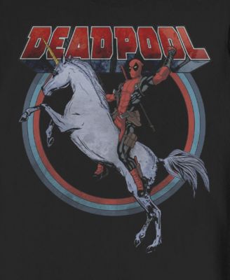 Men's Deadpool On Unicorn Crew Fleece Pullover
