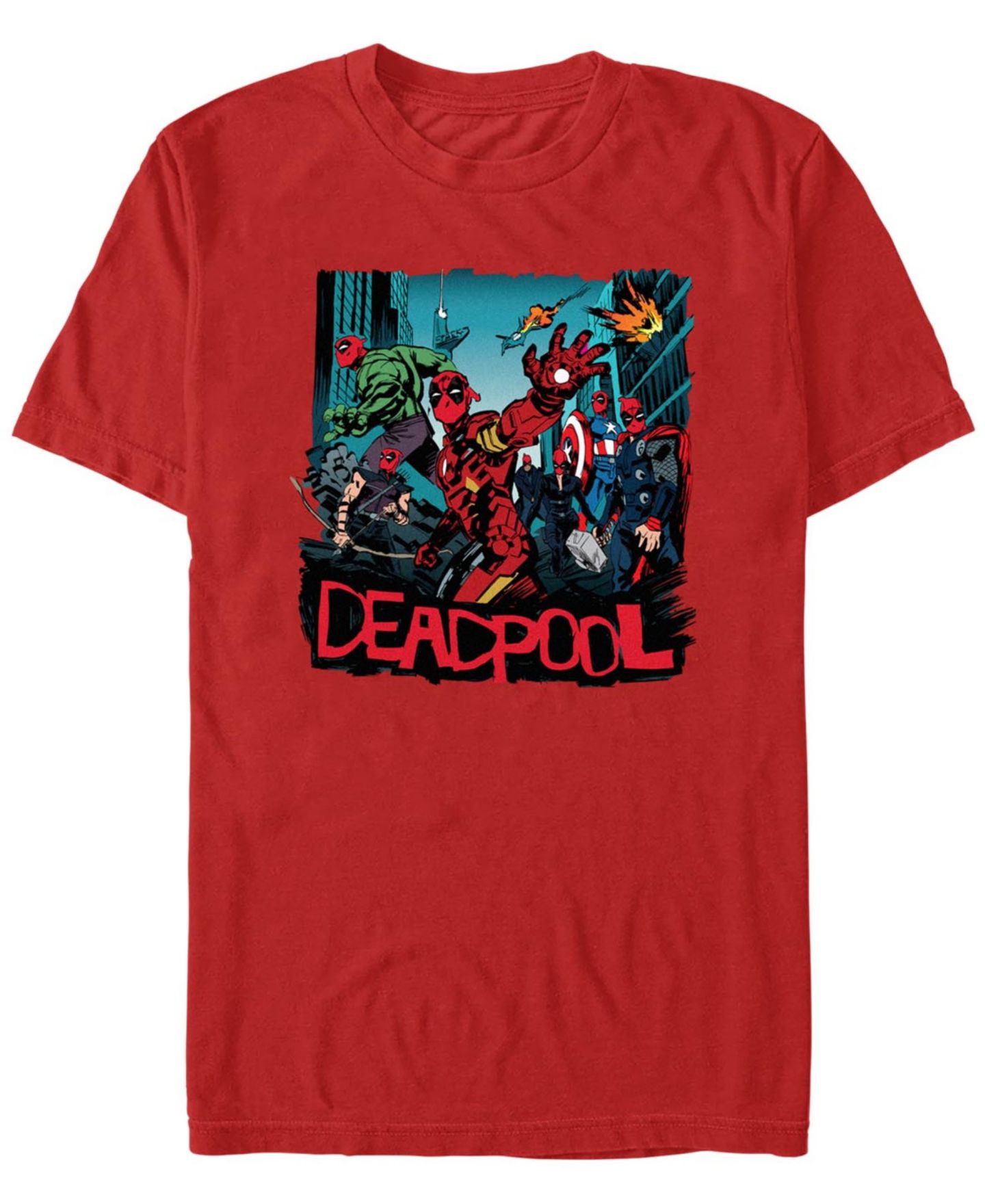 Мужская футболка Fifth Sun Deadpoop Like Avengers Short Sleeve, цвет: Красный — фото 1
