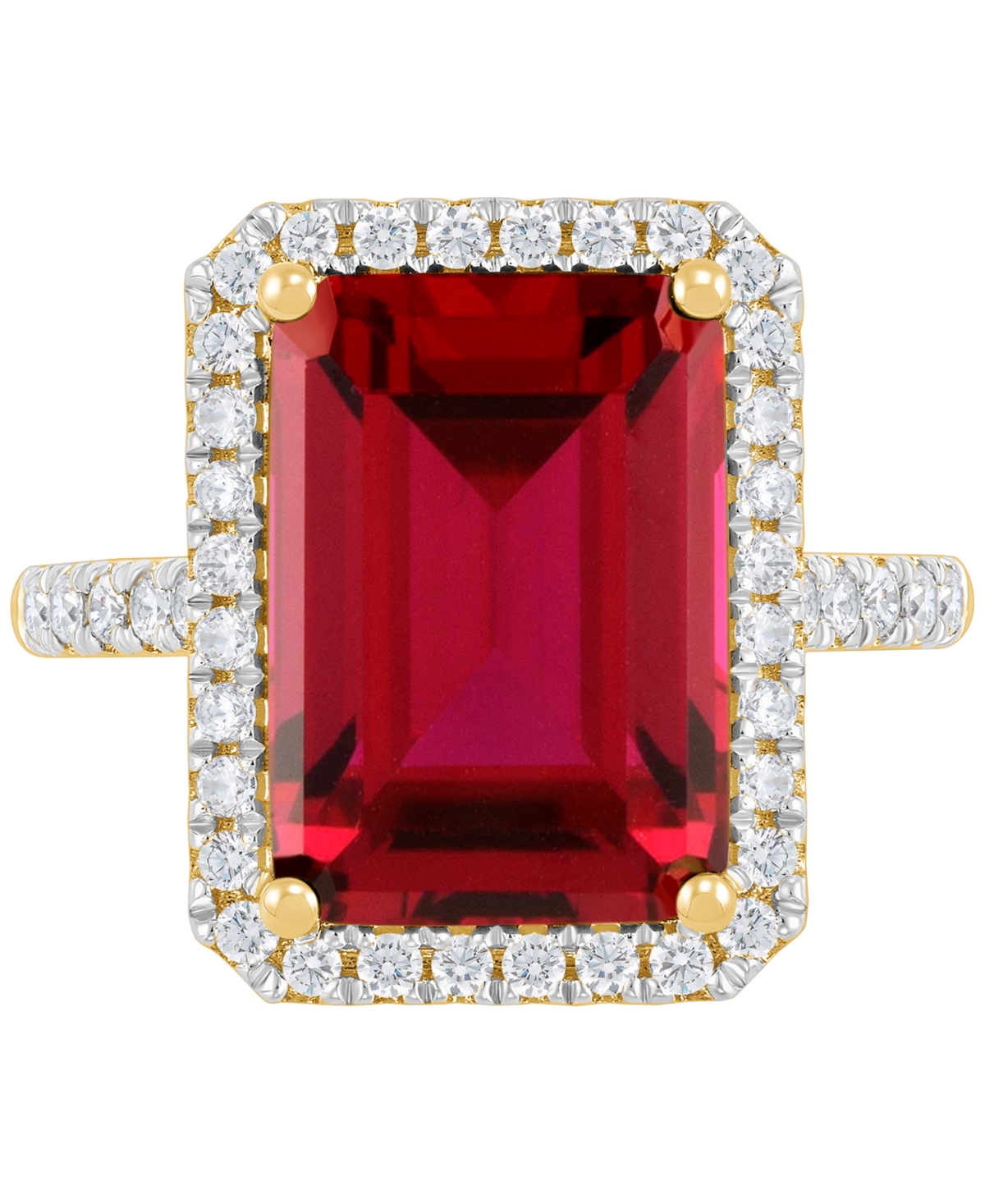 Grown With Love Lab Grown Emerald (6-1/2 Ct. T.w.) & Lab Grown Diamond (1/2 Ct. T.w.) Ring In 14k White Gold (also A In Ruby