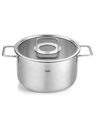 Fissler Pure Collection Stainless Steel 6.7 Quart Stock Pot with Glass Lid
