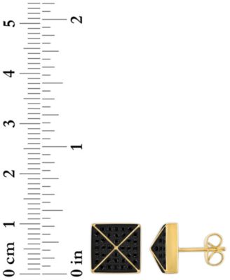 Diamond Pyramid Stud Earrings (1/3 ct. t.w.) in Gold-Tone Ion-Plated Stainless Steel, Created for Macy's