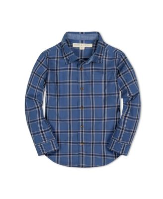 Hope and Henry Boys' Stretch Poplin Long Sleeve Button Down Shirt