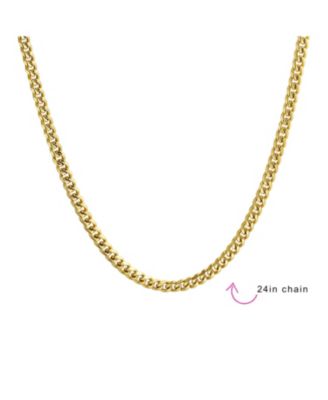 Heavy Duty Biker Jewelry Solid 8MM Curb Miami Cuban Link Chain Necklace 14K Gold Plated Stainless Steel