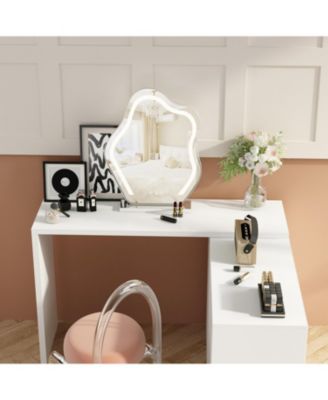 1Pc MDF 6-Drawer, Rotatable Desktop L-Shaped Chest of Drawers