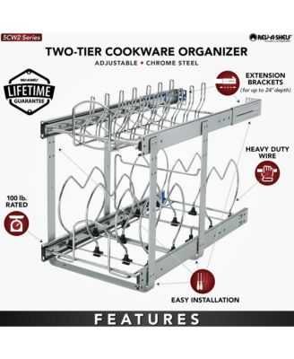 Pullout Cabinet Pot and Pan Organizer, 12&amp;quot; Width, 5CW2-1222-CR
