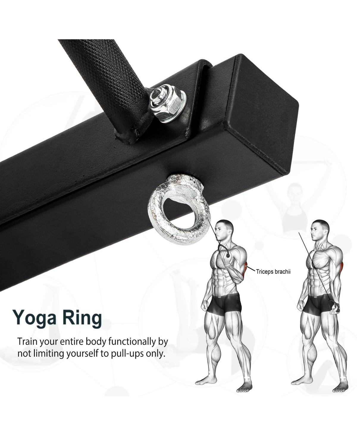 Streamdale Furniture 47" Pull Up Bar Wall Mounted Multi-Grip with Hangers For Punching Strength Training
