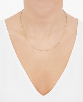 Polished Rope Link 18" Chain Necklace (1-3/4mm) in 14k Gold