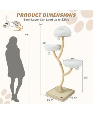 70 Inch Tall Cat Tree 4-Layer Cat Tower with 3 Perches and Dangling Balls
