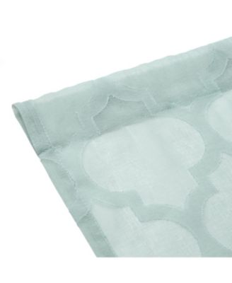 Premium Quatrefoil Voile Sheer Curtains - 2-Panel Light Filtering Curtains for Living Room, Bedroom, Kitchen - 52" x 84" - Sage