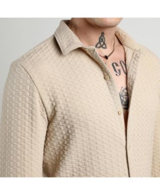 Men's Beige Ripple Box Shirt