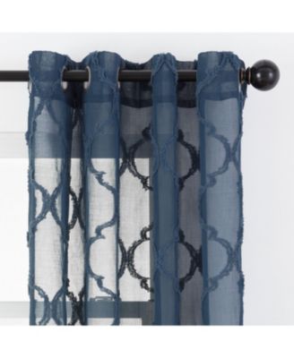 Premium 2-Panel Faux Linen Shimmer Textured Sheer Curtain Panels - for Windows Living Room Bedroom Office - Translucent Window Drapes for Home- 52 x 84 Inches Long - White