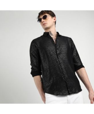 Мужская рубашка Campus Sutra из черного оникса на тротуаре
