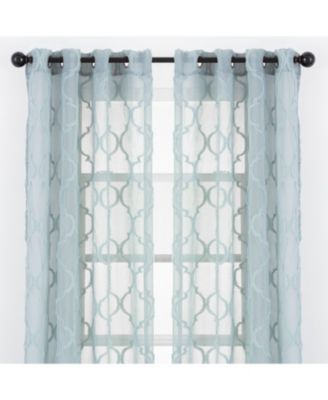 Premium 2-Panel Faux Linen Shimmer Textured Sheer Curtain Panels