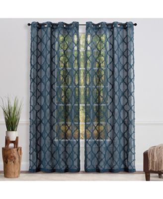 Premium 2-Panel Faux Linen Shimmer Textured Sheer Curtain Panels - for Windows Living Room Bedroom Office - Translucent Window Drapes for Home- 52 x 108 Inches Long - White