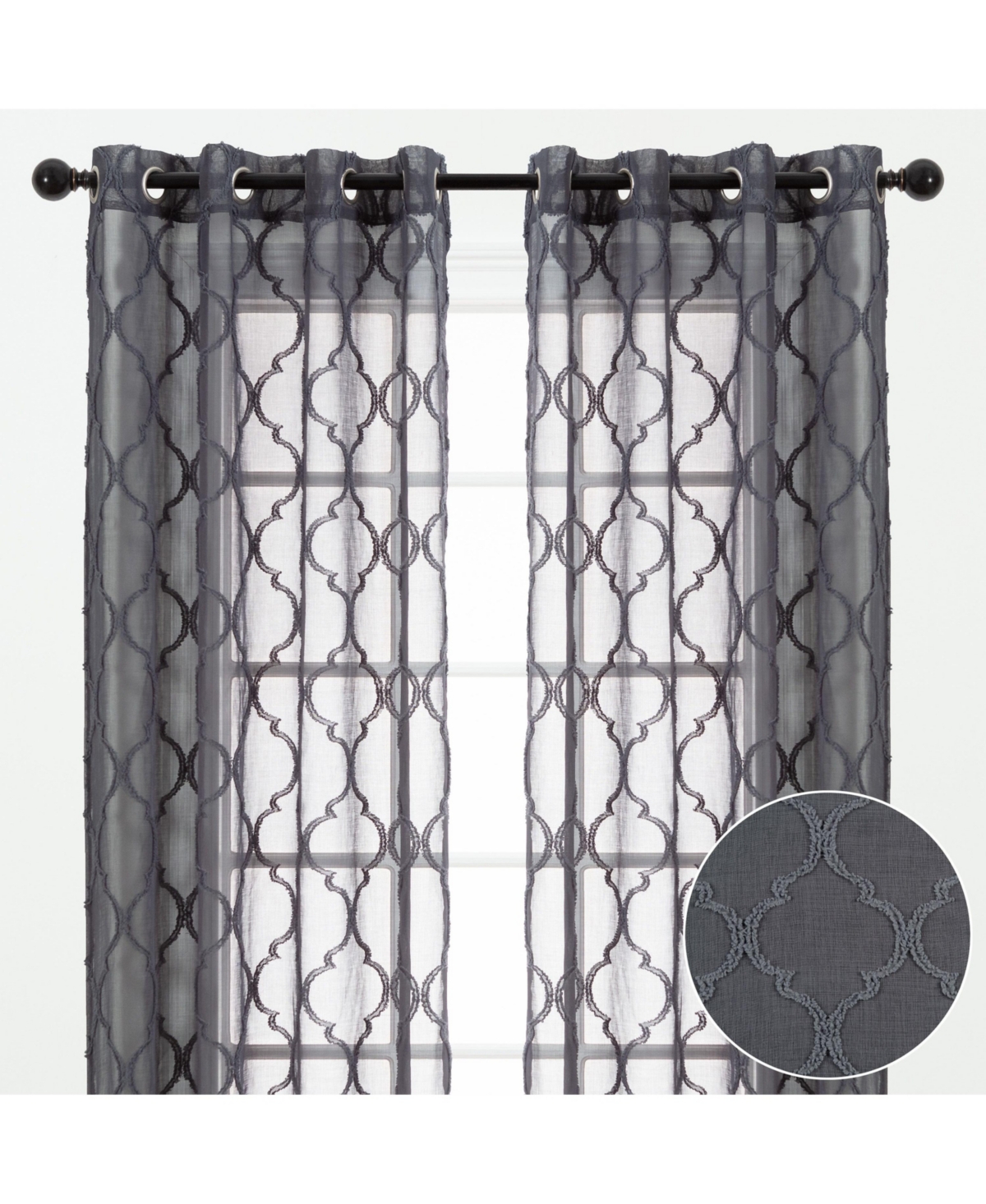 Chanasya Premium 2-Panel Faux Linen Shimmer Textured Sheer Curtain Panels - for Windows Living Room Bedroom Office - Translucent Window Drapes for Hom