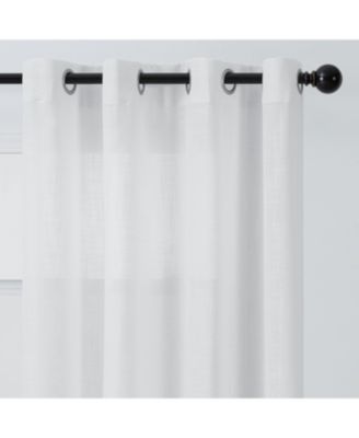 Premium 2-Panel Soft Textured Semi Sheer Grommet Curtains for Window Living Room Bedroom Kitchen Office - Light Filtering Privacy Window Treatment Drapes - 52 x 63 Inches - Java