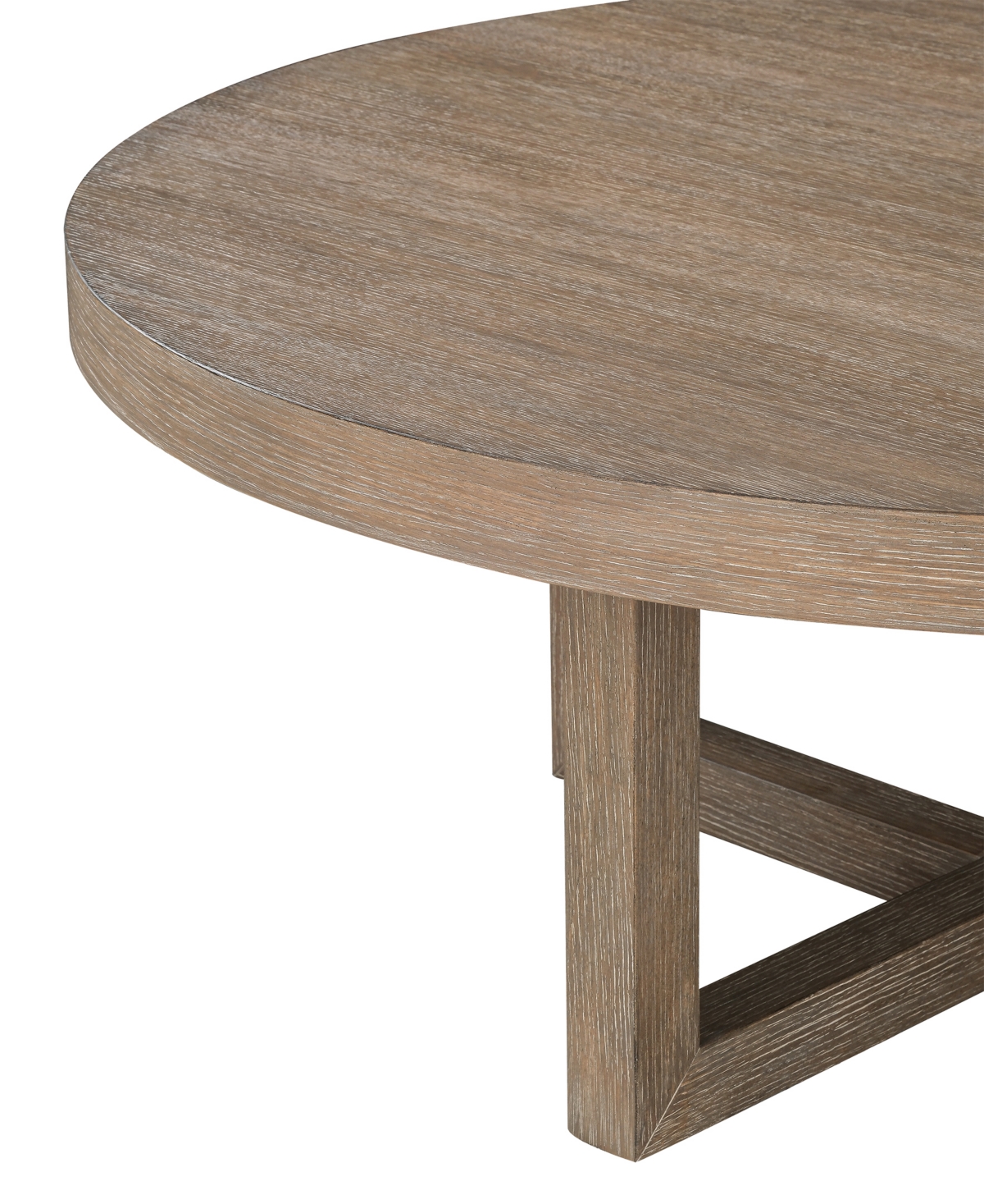 Macy's Portmore 44" Round Wood Cocktail Table In Two-tone Brown Finish