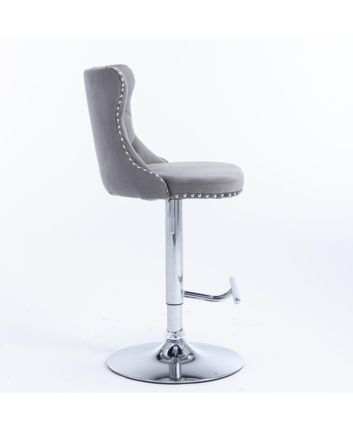Adjustable Swivel Velvet Barstools with 25-33 Inch Seat Height for Modern Home or Kitchen