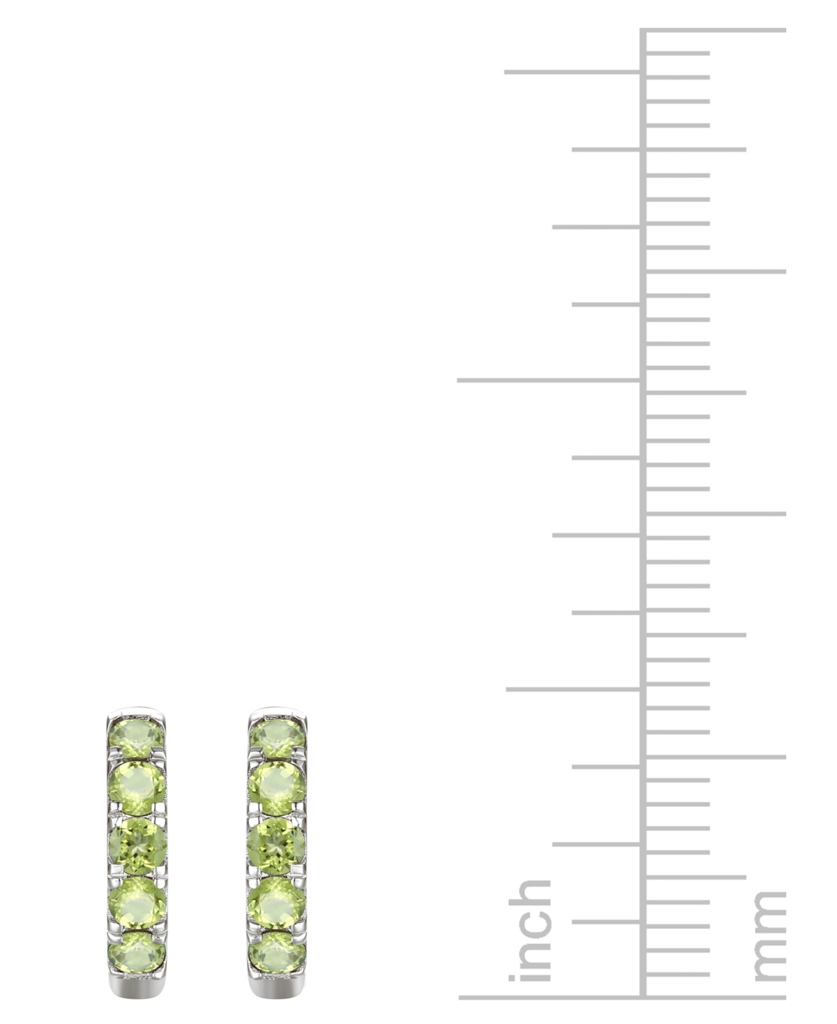 Macy's Lab Grown Ruby Five Stone Small Hoop Earrings (5/8 Ct. T.w.) In 10k Gold, 0.5" (also Available In Ci In Peridot